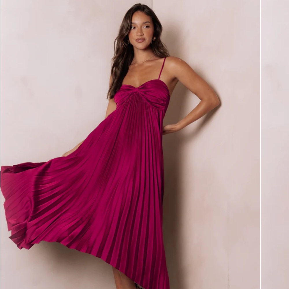 NWT!! Petal and Pup Pleated Magenta Dress